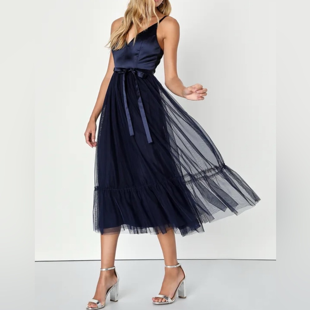 Lulu's Navy Formal Midi Dress